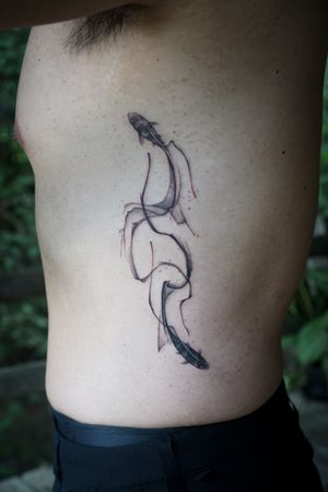 𝙄𝙂: 𝙣𝙖𝙩𝙚_𝙩𝙝𝙖𝙞𝙡𝙖𝙣𝙙 🌿 Abstract Koi fish tattoo by a Thai tattoo artist in Chiang Mai, Thailand