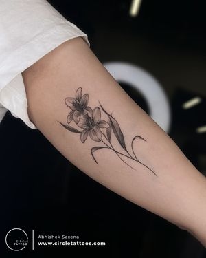 Flower Tattoo done by Abhishek Saxena at Circle Tattoo Delhi