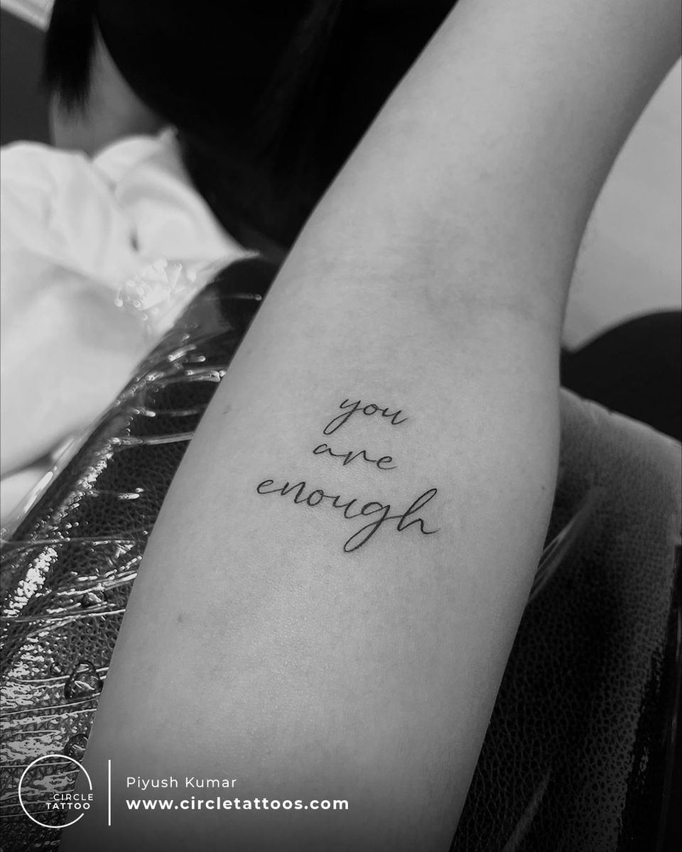 Tattoo Uploaded By Circle Tattoo • Script Tattoo Done By Piyush Kumar At Circle Tattoo Delhi 