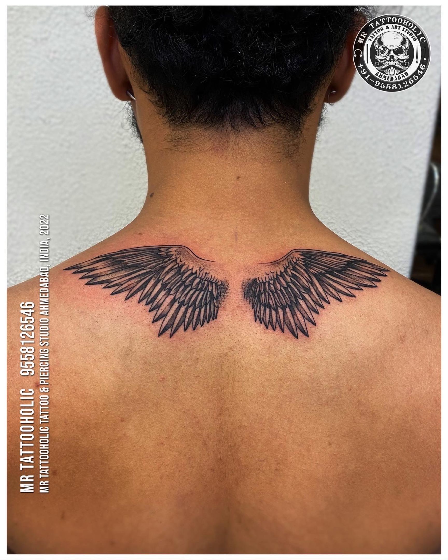 grey ink devil and angel tattoos designs on shoulder  a photo on Flickriver