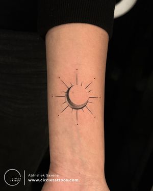 Sun & Moon Tattoo done by Abhishek Saxena at Circle Tattoo Delhi