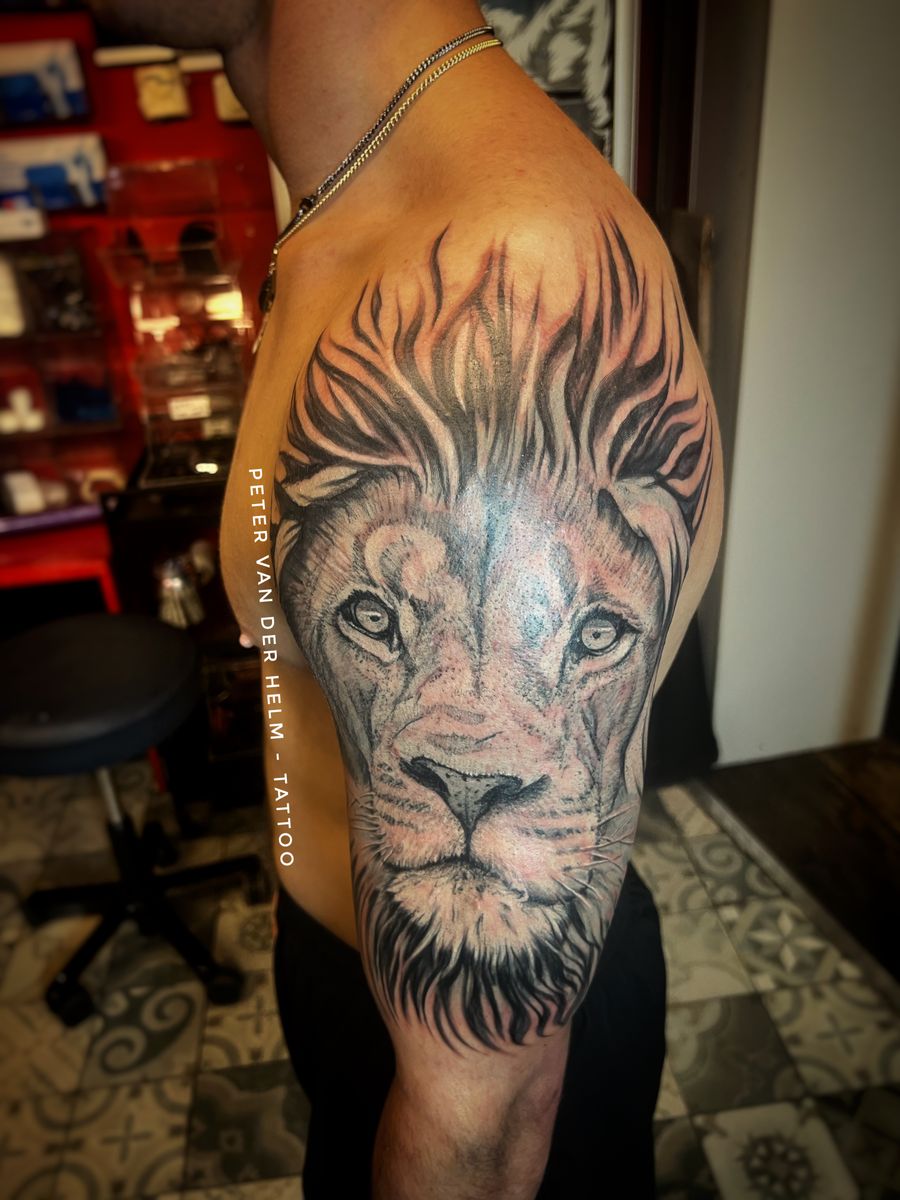 Tattoo uploaded by Peter van der Helm • Lion tattoo. 1 sitting 6,5 hours. •  Tattoodo