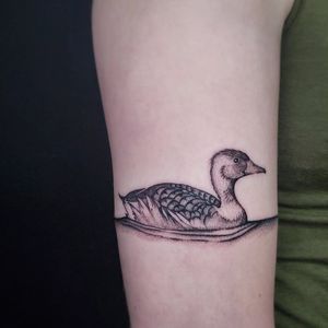 There is a tappered line that circles around the entire arm. I love birds :)