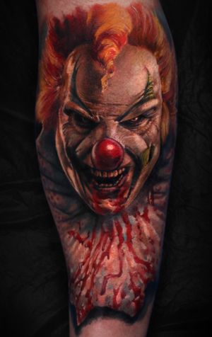 #evilclown #horror #clown #clowntattoo #realism