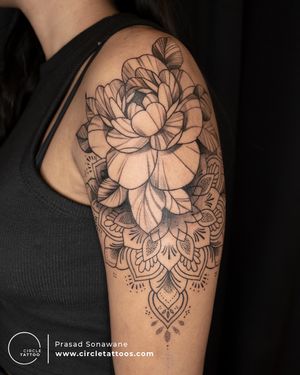 Flower Mandala Tattoo done by Prasad Sonawane at Circle Tattoo India