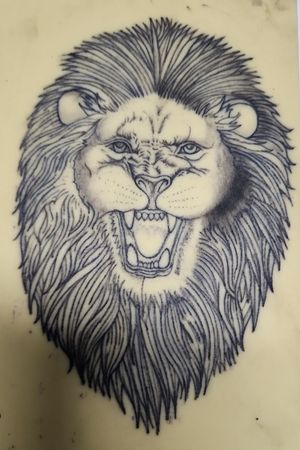 1er ensayo de tatuaje "León" 