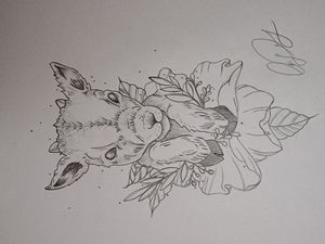 Baby Goat lays on flower #TabootheWise #SketchGodz #PencilWork #Tattooready