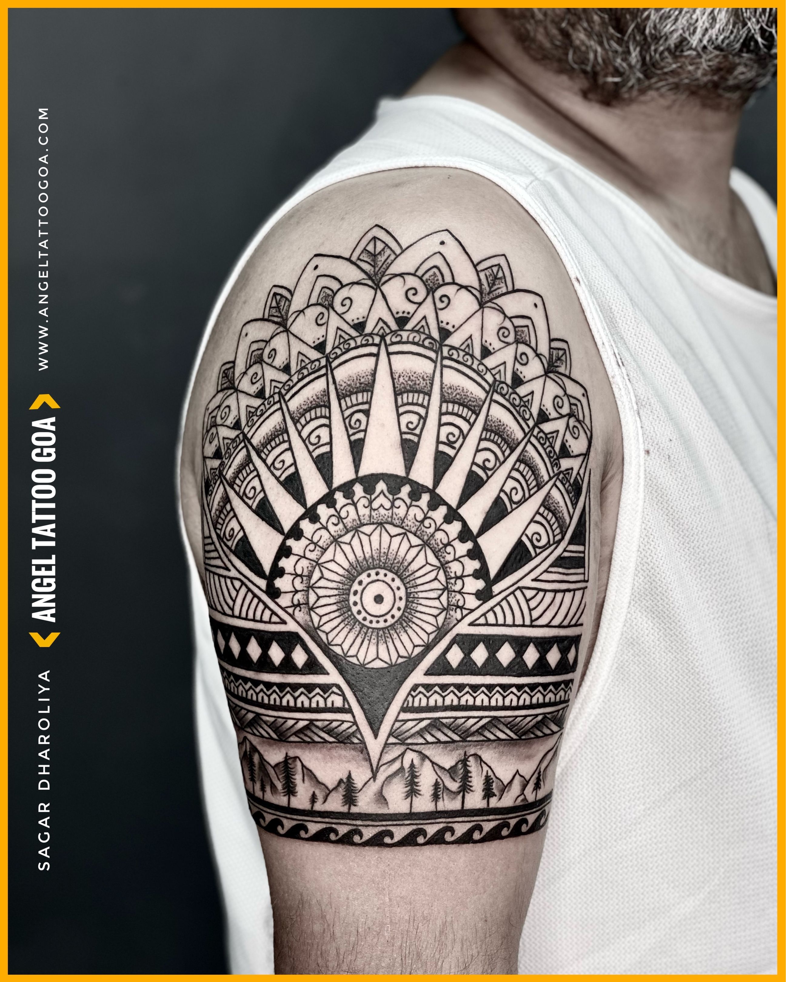 Angel Tattoo Design Studio - Tattoo idea from very old tattoo work by us;  mechanical watch with cracks and shading effect : call-whatsapp us at  8826602967 Angel Tattoo Design Studio gurgaon for #