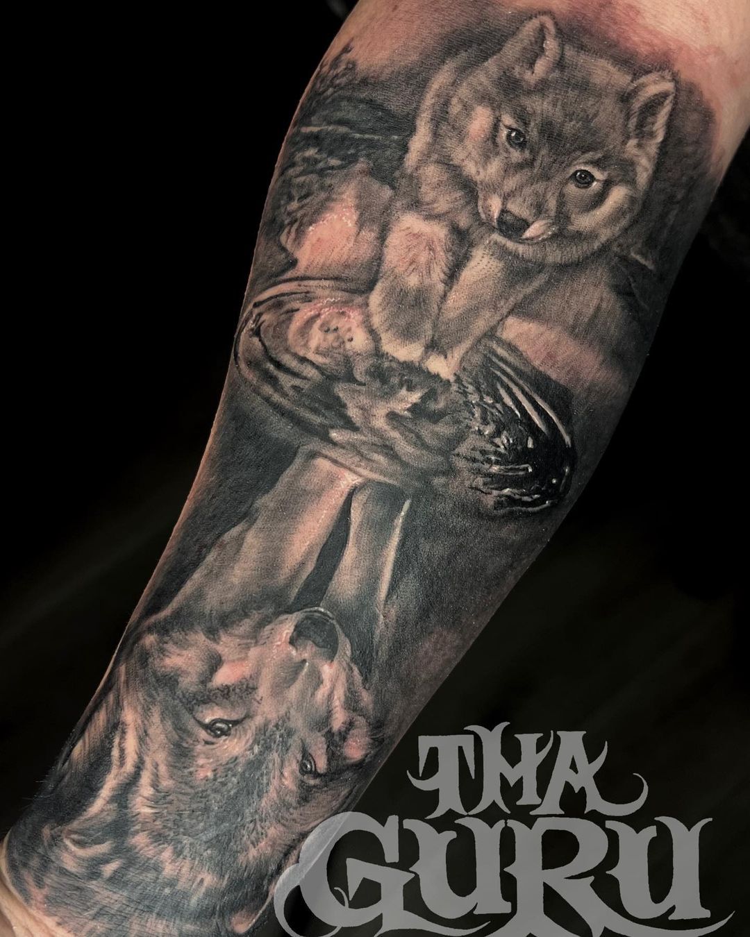 Men Sleeve Tattoo 3D Forest Wolf Totem Tattoo Sticker Arm Body Waterproof  Tattoos Sexy Cool Temporary Tatoos