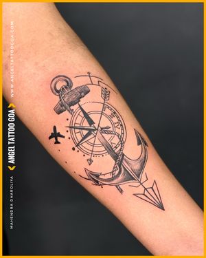 Anchor With Compass Tattoo By Mahendra Dharoliya At Angel Tattoo Goa, Best Tattoo Artist in Goa, Best Tattoo Studio in Goa, Best Tattoo Shop in Goa, Best Tattoo Studio in Baga Goa, Best Tattoo Artist in Baga Goa ••Follow Us On Instagram @angeltattoostudiogoa••Call & Book Your Appointment 9960107775 / 9834870701#angeltattoogoa#angeltattoostudiogoa#besttattooartistingoa#besttattoostudioingoa#besttattooartistinbagagoa#besttattoostudioinbagagoa#besttattooartistincalangute#besttattooshopingoa