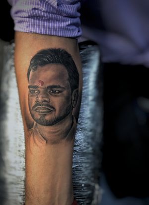 realstic portrait tattoo by level ink tattoos in delhin  