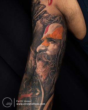 Realistic Aghori Tattoo done by Parth Vasani at Circle Tattoo India