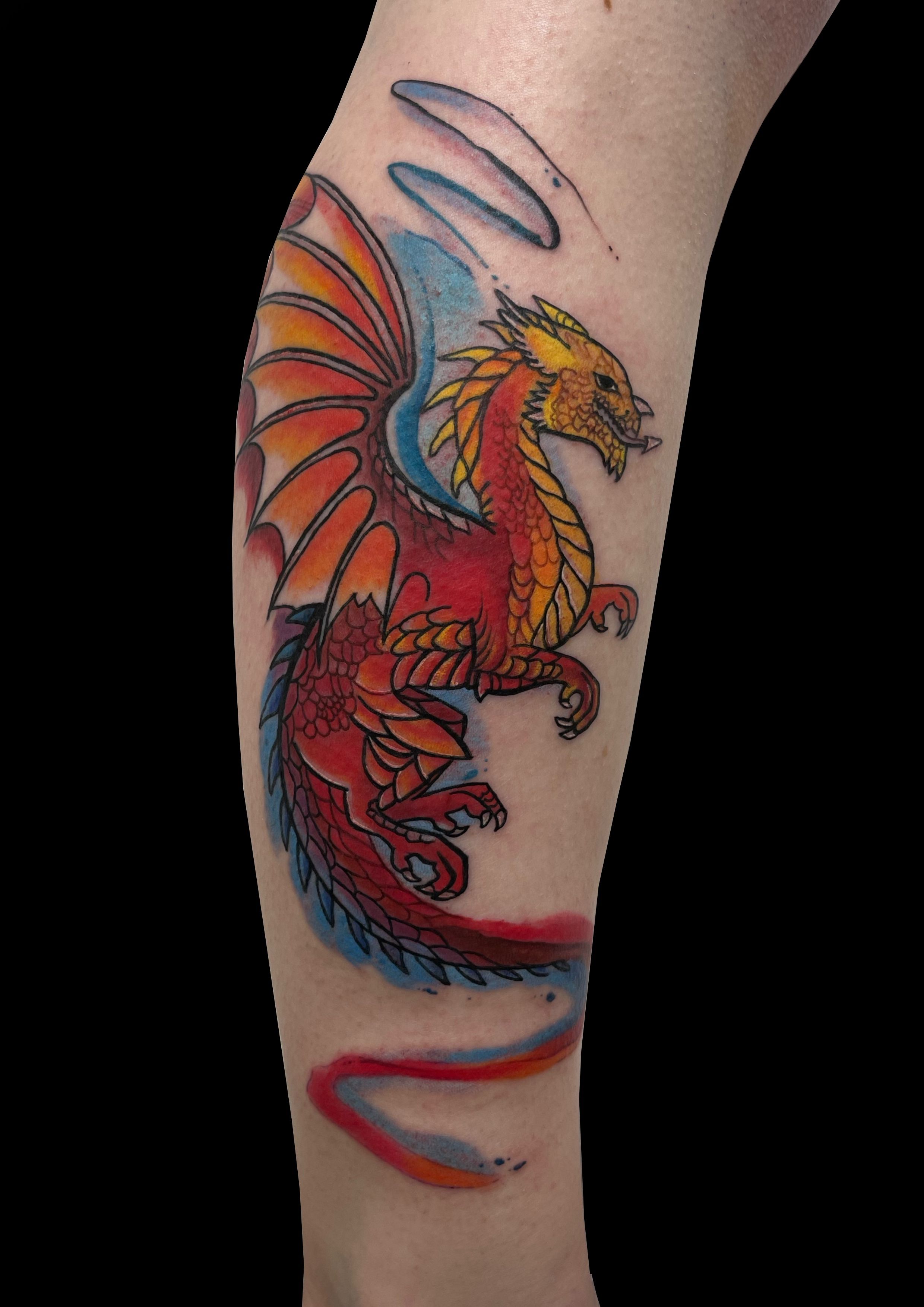 Tattoo uploaded by Anime_Henry_Colour _Tattoo • Welsh dragon in watercolour  • Tattoodo