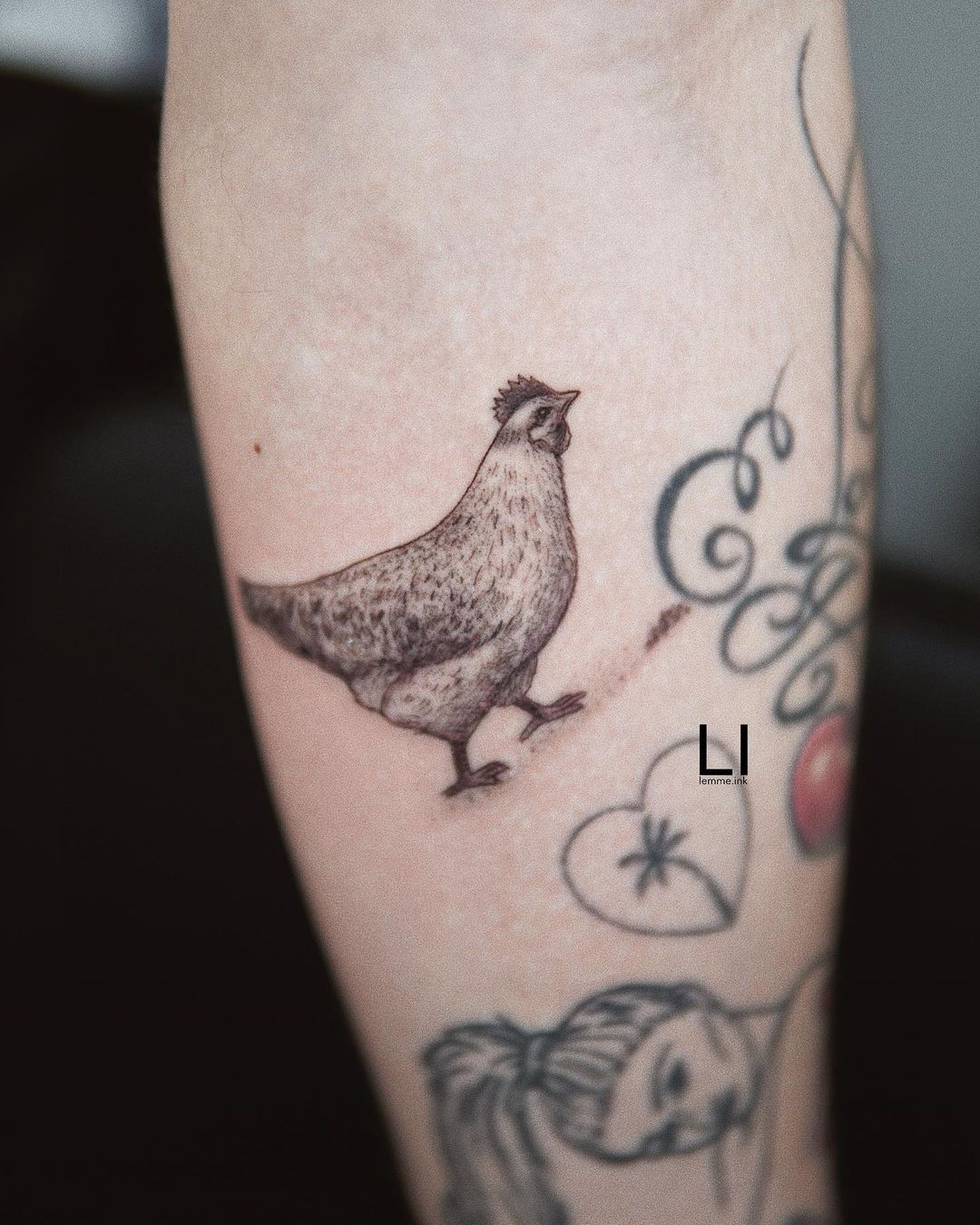 I got a tattoo of one of my chickens  rchickens