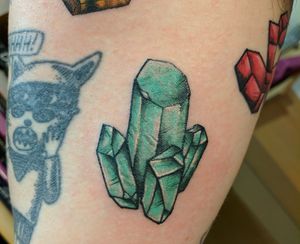 Colorful gem stone tattoo