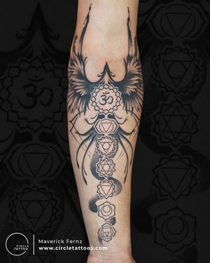 7 Chakra Tattoo done by Maverick Fernz at Circle Tattoo India