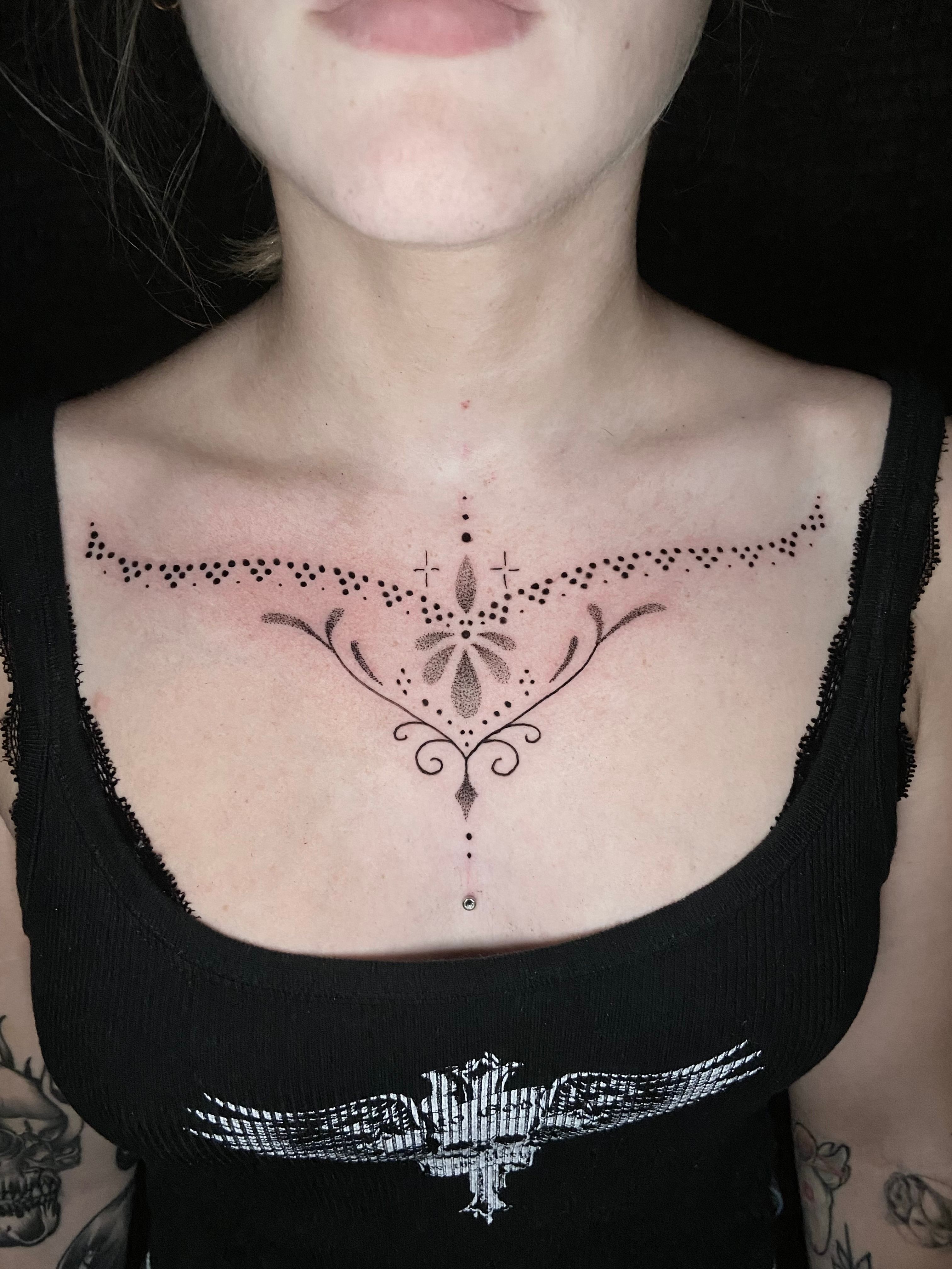 chest tattoo woman by tattoosuzette on DeviantArt