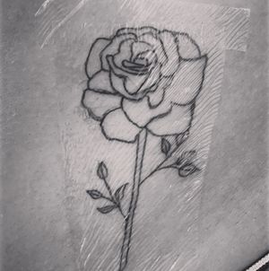 About 4” (10cm) simple rose as linework