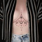 Another sternum/underboobs piece. #ornamental #delicate #feminine #dotwork #elegant #femaletattooartist #tattooideas #cutetattoo #prettytattoo #girlytattoo #sternumtattoo #eleganttattoo #underboobstattoo #moontattoo