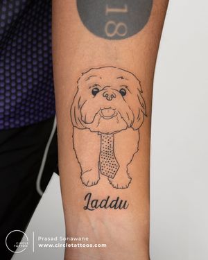 Dog Portrait Tattoo done by Prasad Sonawane at Circle Tattoo India