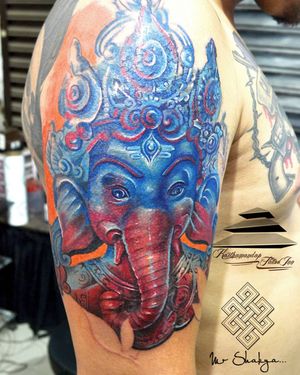 Get inked with a stunning neo traditional elephant design on your upper arm by the talented artist, Avi. Perfect blend of style and symbolism.