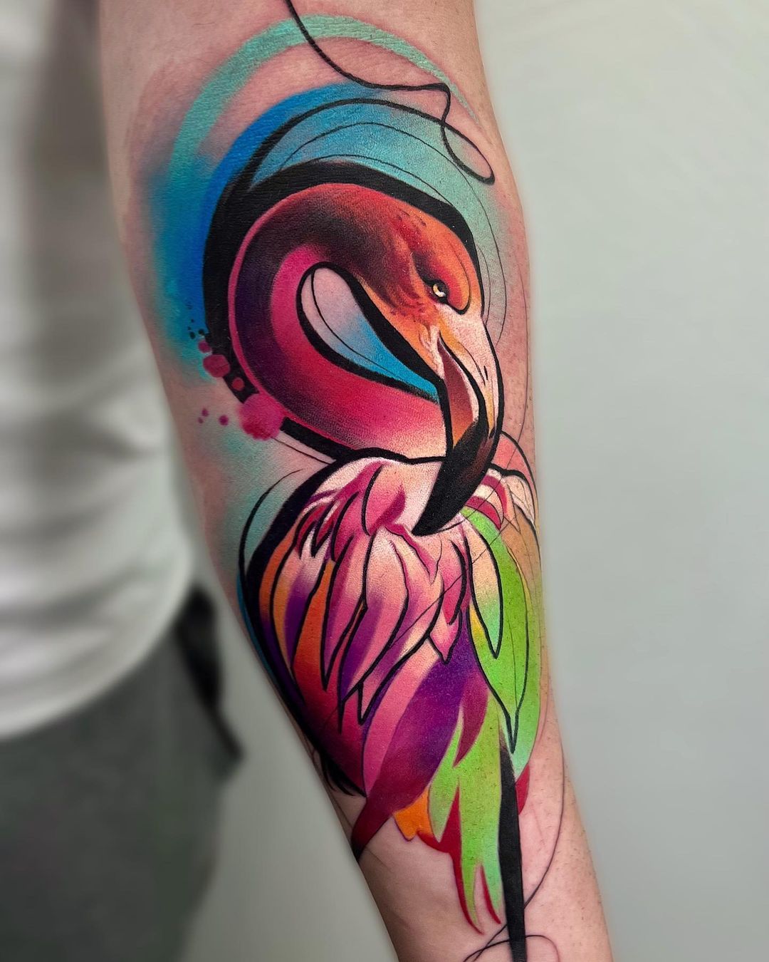 Small Watercolor Flamingo Tattoo  Best Tattoo Ideas Gallery
