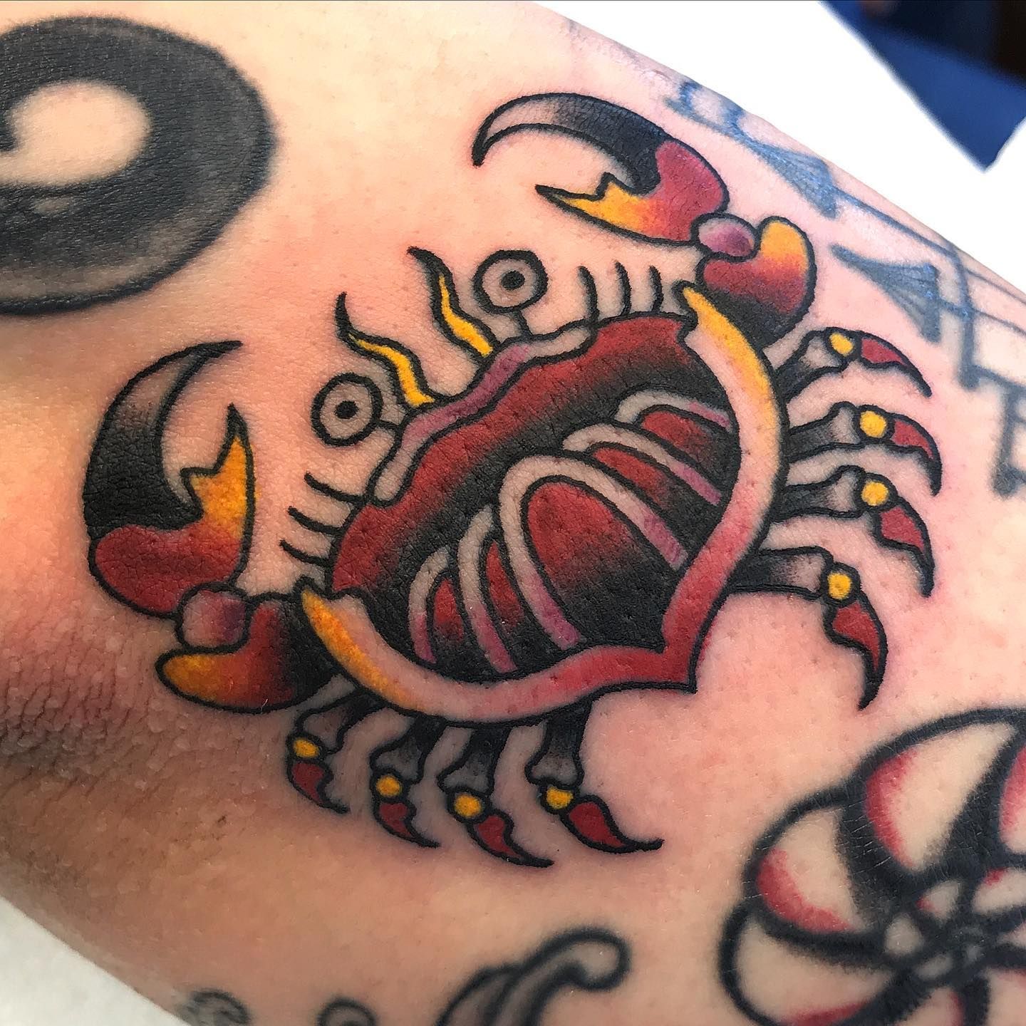 Crab on the ribs. Stencil stay from @_tattoosbyjohn_ #tattoo #tattoos # traditional #traditionaltattoo #tattooideas #marylandtattooartist... |  Instagram