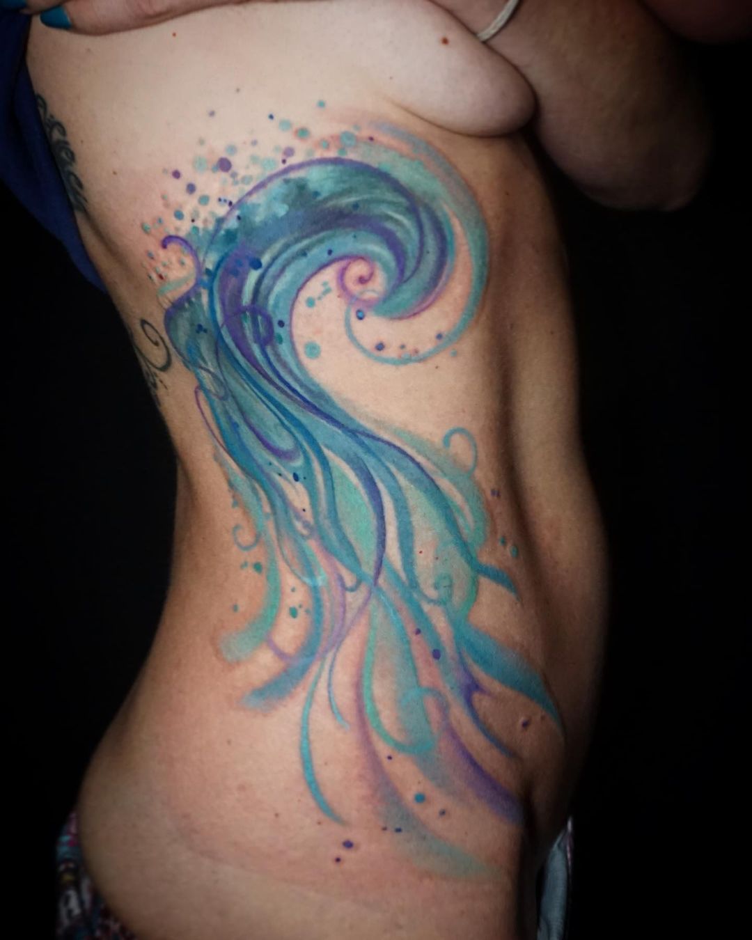 Minimalist Ocean Wave Tattoo Idea  BlackInk AI