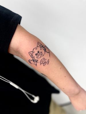Unique blackwork cat design by Miss Vampira, perfect for your forearm. Stand out with this intricate and bold tattoo!
