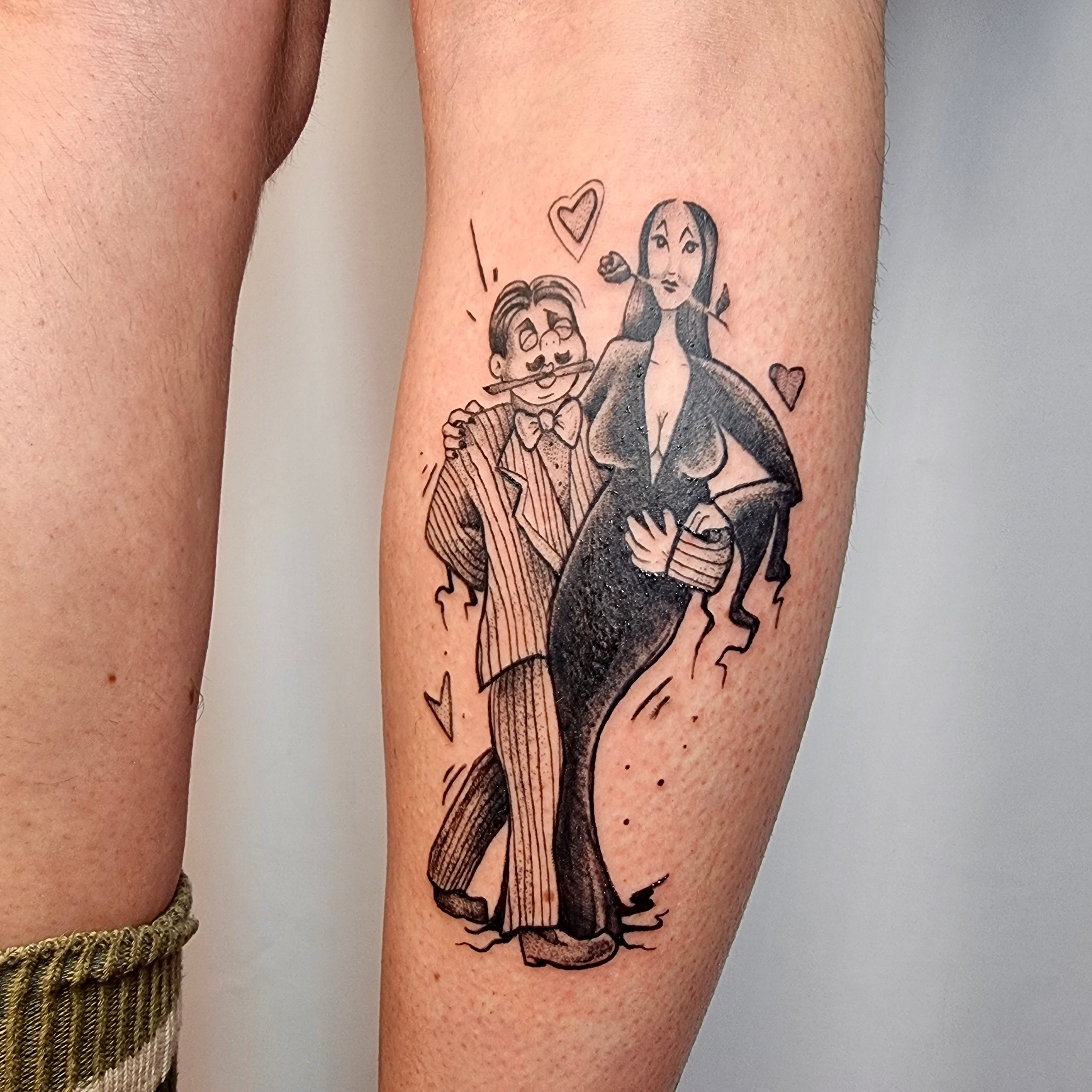Tattoo of The Addams Family Shoulder Movies