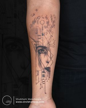 Line Art Tattoo done by Shubham Wakchoure at Circle Tattoo India
