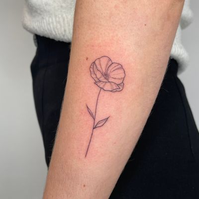 Fineline floral tattoo