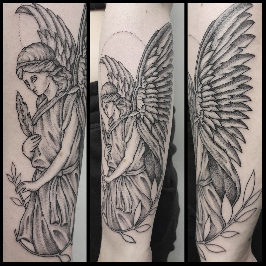 dark guardian angels tattoos