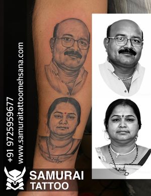 Portrait tattoo |Portrait tattoo for mom dad |tattoo for mom and dad |Mom dad face tattoo