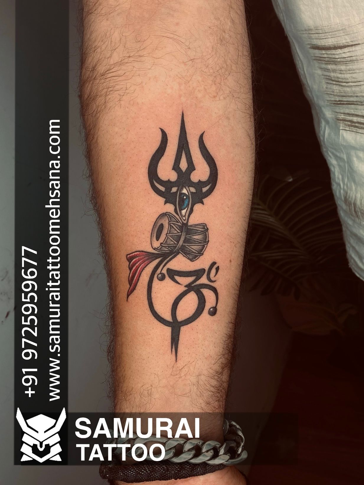 Black Stain tattoo studio - Tribal om with trishul tattoo Artist :-  @dharmeshmagra location :- @blackstaintattoo 5 / Basement, Lake Plaza, Nr.  Chinmay Crystal, Opp. Vastrapur Lake, Vastrapur., Ahmedabad, gujrat, 380015,