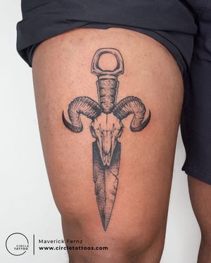 Ram Skull Tattoo done by Maverick Fernz at Circle Tattoo India