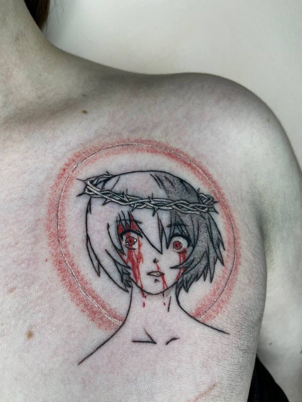 Off The Ground Ink  I am neither false nor fake I am simply me Rei  Ayanami from Neon Genesis EvangelionTattoo by alcaterintattoo Follow us  for more amazing post and stories