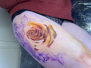 Yellow rose tattoo
