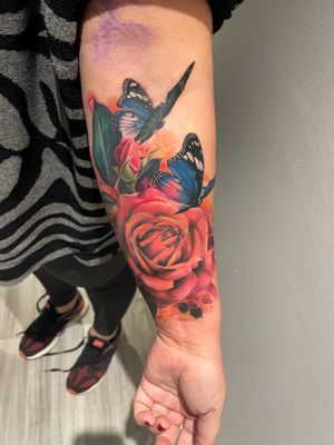 Rose and butterflies 