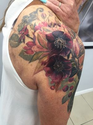 Protea floral tattoo