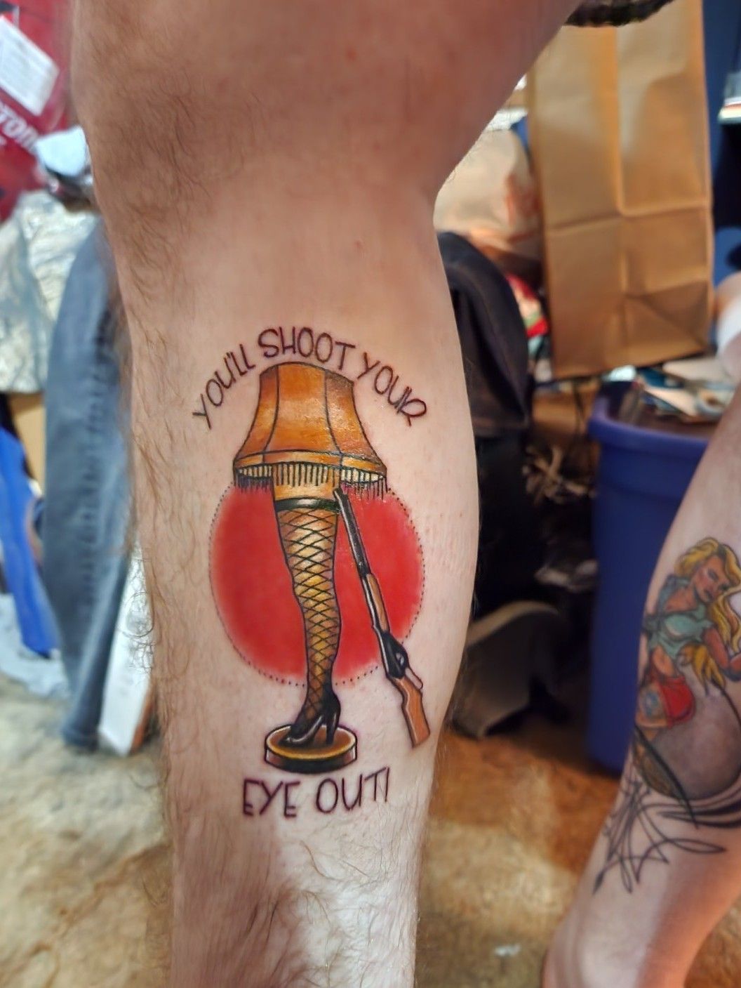 Tattoo uploaded by Chris Gerstenecker • Leg lamp with red ryder • Tattoodo