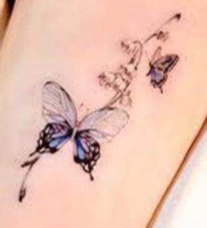 Lily of The Valley with Butterflies tattoo