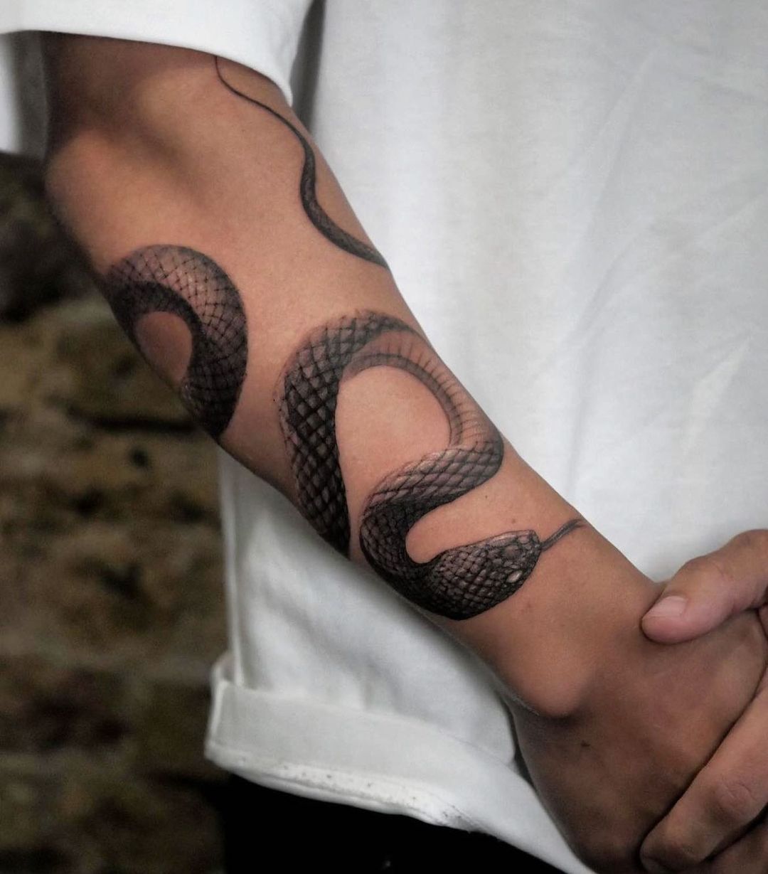 Snake and skull fore arm tattoo by EGTheFreak on DeviantArt
