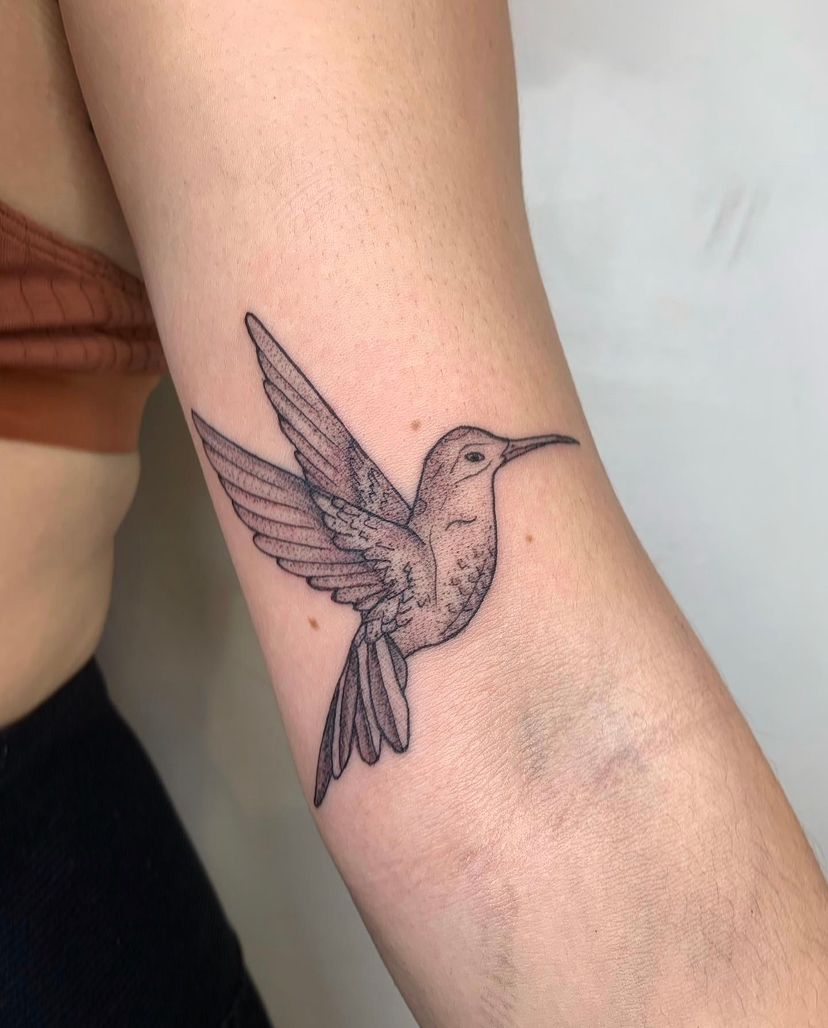 Minimalist Tatteco Hummingbird SemiPermanent Tattoo  Set of 2