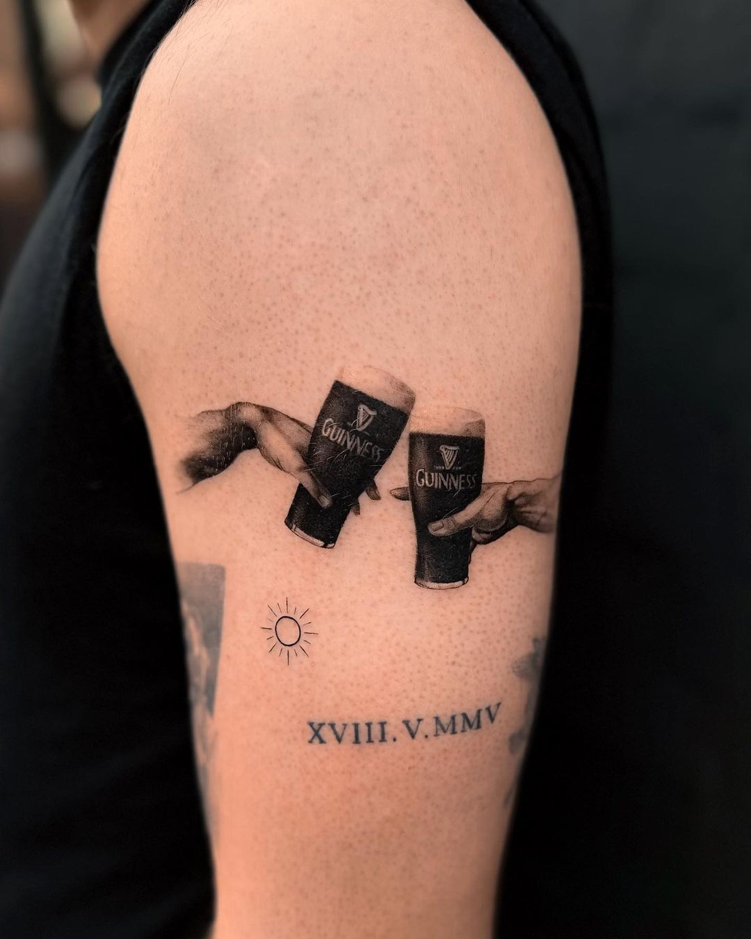 Beer Emoji Couples Tattoo by Jimmy James