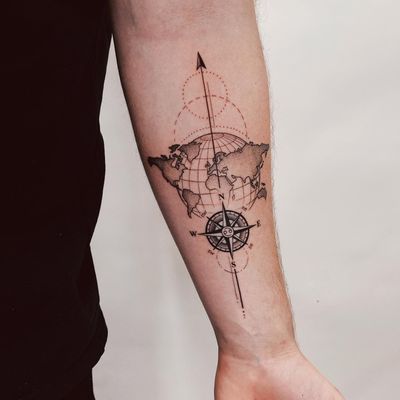 50 World Map Tattoo Designs for Men [2023 Inspiration Guide]