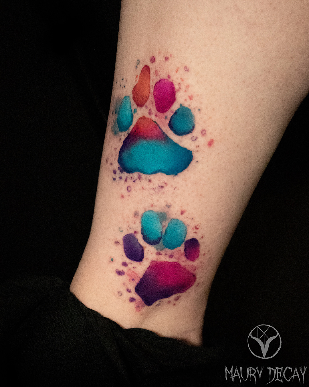 Kami Tattoo Arts  In memory of beloved cat  Thank you Basia       heart watercolour pawprint paw tattoos soul watercolor paws  catsofinstagram ink alwaysandforever cats inked catstagram 