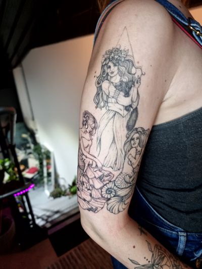 Full arm project in progress (a few healed pieces with a new fresh one)