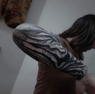 Unique pattern tattoo by Rachel Aspe at Bellatrix Tattoo, blending black_and_gray and blackwork style.