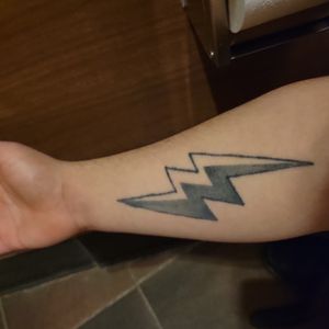 A lightning bolt with shading on one side
